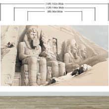 Load image into Gallery viewer, Ancient Egyptian Temple Wall Mural. The Great Temple of Aboo-Simble, Nubia by David Roberts. #6417
