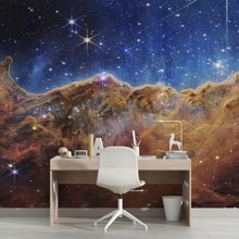 Load image into Gallery viewer, Cosmic Cliffs in the Carina Nebula Photo (NIRCam Image) from NASA, ESA, CSA, STScI. Galaxy Nebula Space Wall Mural | Peel and Stick Wallpaper.  #6421
