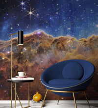 Load image into Gallery viewer, Cosmic Cliffs in the Carina Nebula Photo (NIRCam Image) from NASA, ESA, CSA, STScI. Galaxy Nebula Space Wall Mural | Peel and Stick Wallpaper.  #6421
