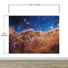 Load image into Gallery viewer, Cosmic Cliffs in the Carina Nebula Photo (NIRCam Image) from NASA, ESA, CSA, STScI. Galaxy Nebula Space Wall Mural | Peel and Stick Wallpaper.  #6421
