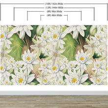 Cargar imagen en el visor de la galería, Botanical Flower Wall Mural. Color Pencil Artwork of Flower Garden Peel and Stick Wallpaper. Paradise Botanical Flowers and Leave Black Background. #6426
