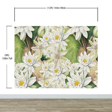 Cargar imagen en el visor de la galería, Botanical Flower Wall Mural. Color Pencil Artwork of Flower Garden Peel and Stick Wallpaper. Paradise Botanical Flowers and Leave Black Background. #6426
