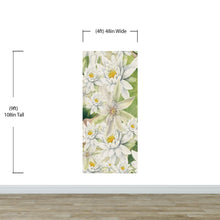 Load image into Gallery viewer, Botanical Flower Wall Mural. Color Pencil Artwork of Flower Garden Peel and Stick Wallpaper. Paradise Botanical Flowers and Leave Black Background. #6426
