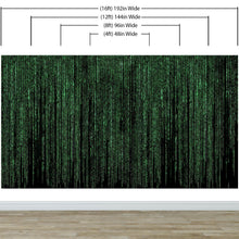 Load image into Gallery viewer, Computer Matrix Style Lines of Code Wall Mural. Science Fiction Decor. #6430
