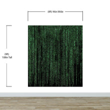 Load image into Gallery viewer, Computer Matrix Style Lines of Code Wall Mural. Science Fiction Decor. #6430
