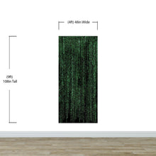 Load image into Gallery viewer, Computer Matrix Style Lines of Code Wall Mural. Science Fiction Decor. #6430
