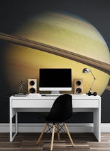 Load image into Gallery viewer, Rings of Saturn Wall Mural. Space theme peel and stick wallpaper. #6432
