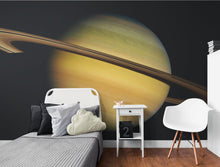 Load image into Gallery viewer, Rings of Saturn Wall Mural. Space theme peel and stick wallpaper. #6432
