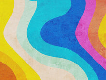 Cargar imagen en el visor de la galería, Abstract Retro Rainbow Color Curve Pattern Wall Mural. #6433
