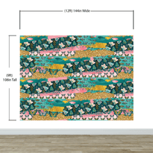 Load image into Gallery viewer, Pink Butterflies Abstract Pattern Wall Mural. Retro Pink Color Illustration Design. #6434
