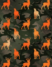 Load image into Gallery viewer, Deer Silhouette Camouflage Wall Mural. Military Theme / Hunter Home Decor. Peel and Stick Wallpaper. #6436
