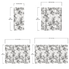 Load image into Gallery viewer, Vintage Flower Pattern Illustration Wall Mural. Black and White Peel and Stick Wallpaper. #6443
