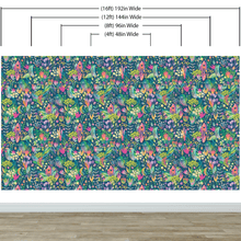 Load image into Gallery viewer, Colorful Flower Garden with Bird House Illustration Wall Mural. #6444
