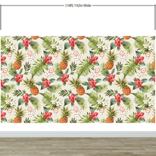 Load image into Gallery viewer, Pineapple Tropical Vibe Wall Mural. Hawaiian Theme Peel and Stick Wallpaper. Paradise Vibe Theme Decor. #6447
