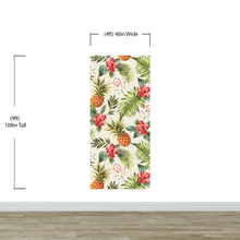 Load image into Gallery viewer, Pineapple Tropical Vibe Wall Mural. Hawaiian Theme Peel and Stick Wallpaper. Paradise Vibe Theme Decor. #6447
