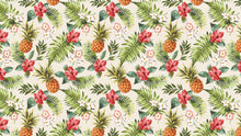 Load image into Gallery viewer, Pineapple Tropical Vibe Wall Mural. Hawaiian Theme Peel and Stick Wallpaper. Paradise Vibe Theme Decor. #6447
