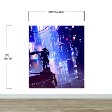 Load image into Gallery viewer, Japanese Samurai in Cyberpunk Futuristic City of Japan Wall Mural. #6452
