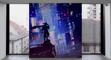 Carregar imagem no visualizador da galeria, Japanese Samurai in Cyberpunk Futuristic City of Japan Wall Mural. #6452
