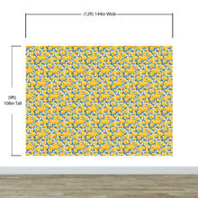 Carregar imagem no visualizador da galeria, Yellow Floral Flower Background Pattern Wall Mural. #6456
