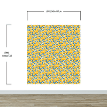 Carregar imagem no visualizador da galeria, Yellow Floral Flower Background Pattern Wall Mural. #6456
