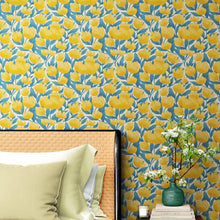 Carregar imagem no visualizador da galeria, Yellow Floral Flower Background Pattern Wall Mural. #6456
