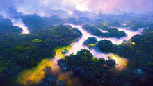 Load image into Gallery viewer, Tropical Rainforest Wall Mural Painting. #6475
