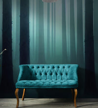 Load image into Gallery viewer, Foggy Forest Wall Mural. Emerald Green Mist Wallpaper. #6476
