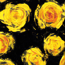 Cargar imagen en el visor de la galería, Flower Wallpaper Peel and Stick Wall Mural. Yellow Flowers on Black Background. #6499
