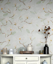 Carregar imagem no visualizador da galeria, White Magnolia Wall Mural Peel and Stick Wallpaper. #6477
