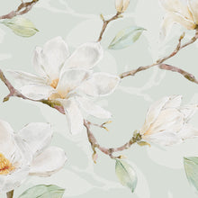 Load image into Gallery viewer, White Magnolia Wall Mural Peel and Stick Wallpaper. #6477
