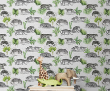 Cargar imagen en el visor de la galería, Tiger and Leopard Wallpaper Pattern. Safari Animal Print Wall Mural. #6478
