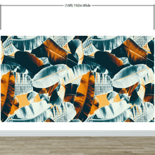 Cargar imagen en el visor de la galería, Tropical Leaves Foliage Abstract Wall Mural. Dark Color Patterns. #6479
