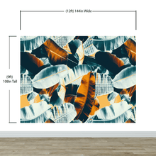 Load image into Gallery viewer, Tropical Leaves Foliage Abstract Wall Mural. Dark Color Patterns. #6479
