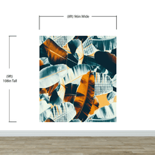 Load image into Gallery viewer, Tropical Leaves Foliage Abstract Wall Mural. Dark Color Patterns. #6479
