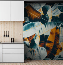 Load image into Gallery viewer, Tropical Leaves Foliage Abstract Wall Mural. Dark Color Patterns. #6479
