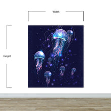 Cargar imagen en el visor de la galería, Jellyfish Wallpaper. Underwater Ocean Scene Wall Mural. #6480
