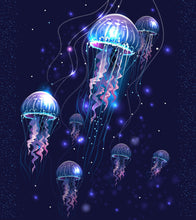 Carregar imagem no visualizador da galeria, Jellyfish Wallpaper. Underwater Ocean Scene Wall Mural. #6480
