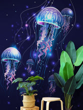 Load image into Gallery viewer, Jellyfish Wallpaper. Underwater Ocean Scene Wall Mural. #6480
