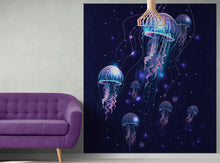 Load image into Gallery viewer, Jellyfish Wallpaper. Underwater Ocean Scene Wall Mural. #6480
