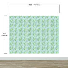 Load image into Gallery viewer, Eucalyptus Wallpaper. Farmhouse Decor Peel and Stick Wall Mural. Blue and Green Colors. #6482
