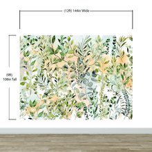 Load image into Gallery viewer, Eucalyptus Wallpaper in Pastel Color Watercolor. #6483
