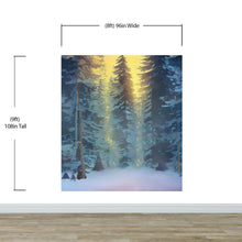 Load image into Gallery viewer, Big Sequoia Tree Wall Mural. Snow on Trees Peel and Stick Wall Mural. #6490
