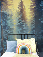 Carregar imagem no visualizador da galeria, Big Sequoia Tree Wall Mural. Snow on Trees Peel and Stick Wall Mural. #6490
