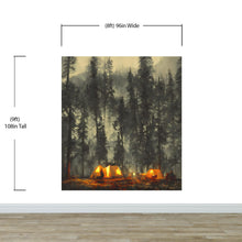 Load image into Gallery viewer, Camping Under the Stars Painting Wallpaper. Woodland Forest Wall Mural. Nature Wall Decor. #6492
