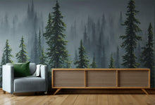 Cargar imagen en el visor de la galería, Nature Rainforest Wall Mural Wallpaper. Misty Forest Landscape. #6494
