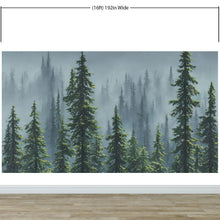 Load image into Gallery viewer, Nature Rainforest Wall Mural Wallpaper. Misty Forest Landscape. #6494
