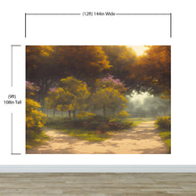 Cargar imagen en el visor de la galería, Vintage Trees in Park Wallpaper. Peel and Stick Wall Mural. #6496
