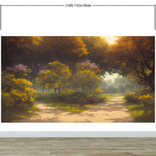 Load image into Gallery viewer, Vintage Trees in Park Wallpaper. Peel and Stick Wall Mural. #6496
