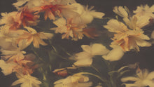 Cargar imagen en el visor de la galería, Vintage Dark Background with Yellow Flowers Botanical Wallpaper. #6497
