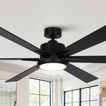 Load image into Gallery viewer, 65&quot; Amold Industrial Downrod Mount Ceiling Fan with Lighting and Remote Control
